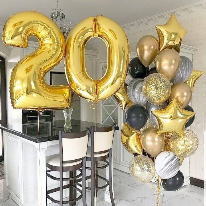 Фольгированный шар Золотая Цифра в Кирове