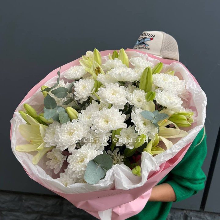  Букет  хризантемы и лилии в Кирове