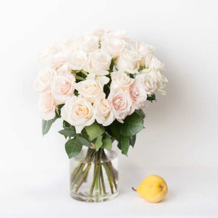 25 кремовых роз в Кирове