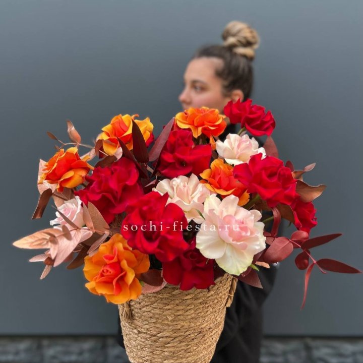 Авторский бокс "Роксана" в джутовом кашпо в Кирове