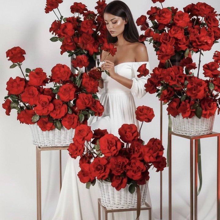 Сет из красных французских роз в Кирове