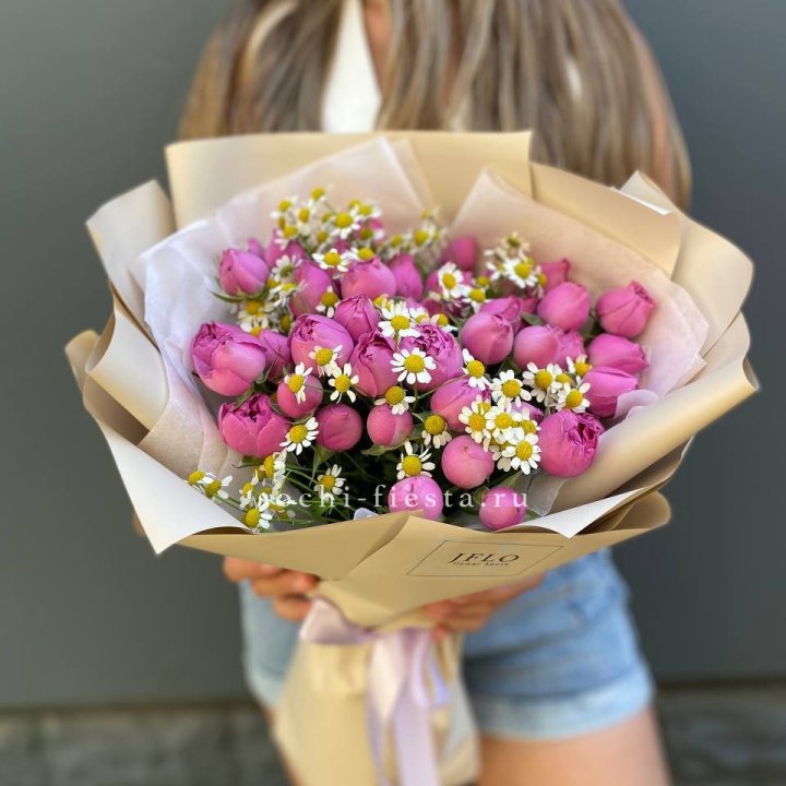 Дуобукет мисти с ромашками  в Кирове