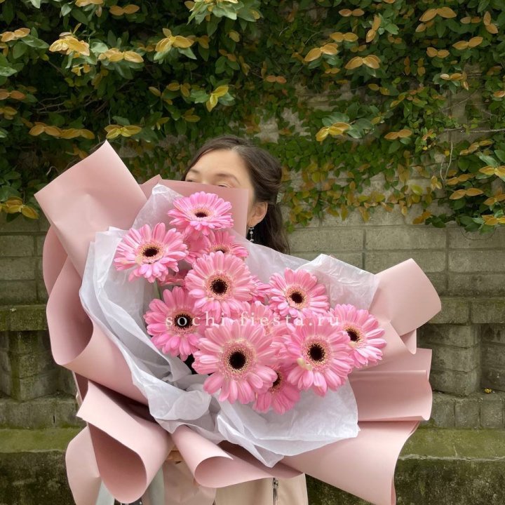 13 розовых гербер в Кирове