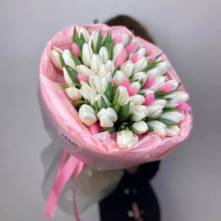 51 белый тюльпан "Рози" в Кирове