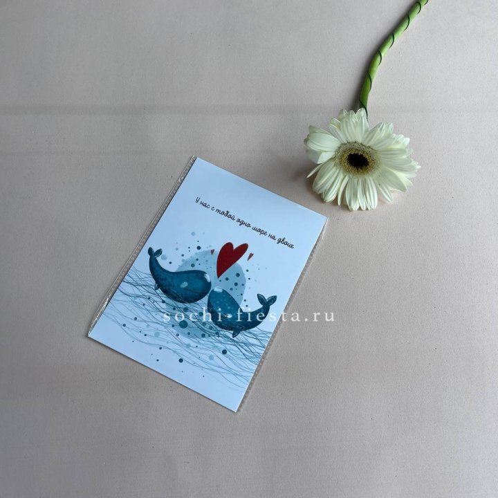 Открытка к букету "У нас с тобой одно море на двоих" в Кирове