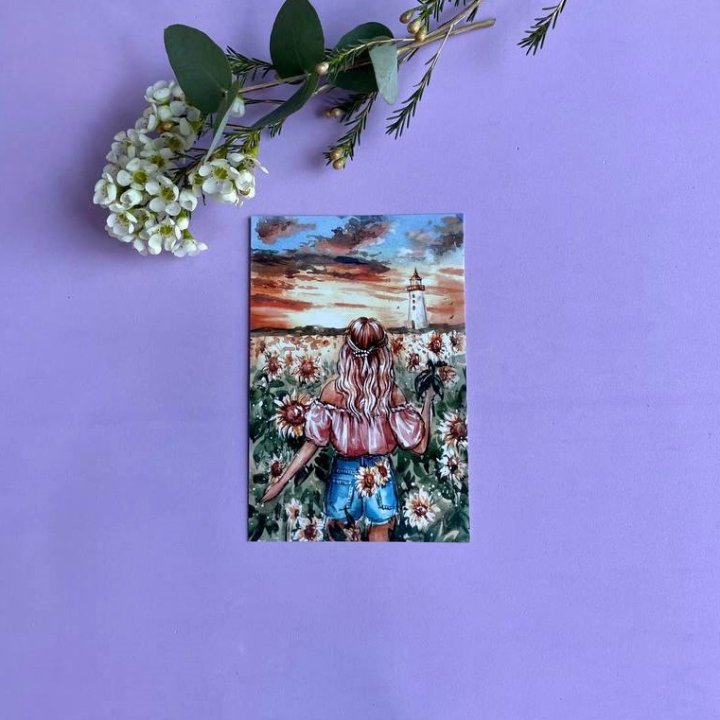 Открытка к букету "Подсолнух" в Кирове