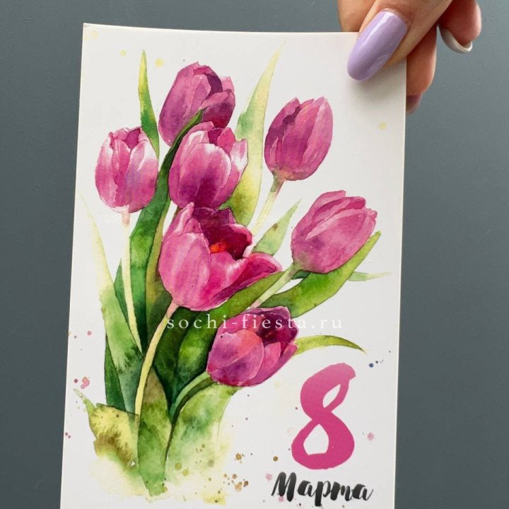 Открытка к букету "8 марта!" в Кирове