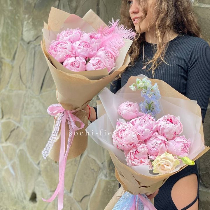 7 зефирных пионов  в Кирове