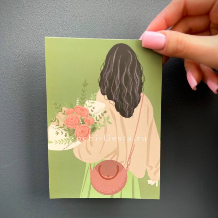 Открытка к букету "Потрясающая девушка" в Кирове