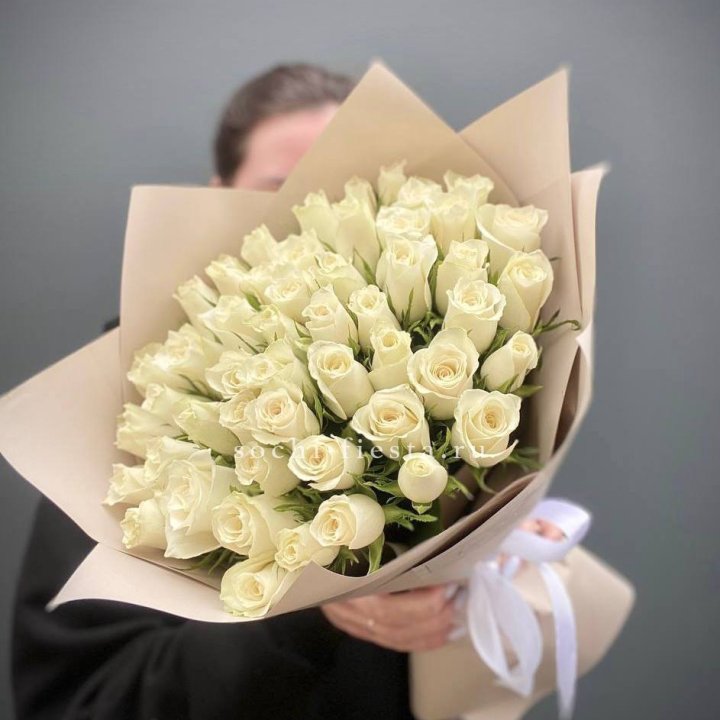 51 белая кенийская роза  в Кирове